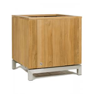 Houten plantenbak square S 60x60x60 cm teak vintage naturel Houten plantenbak square S 60x60x60 cm teak vintage naturel