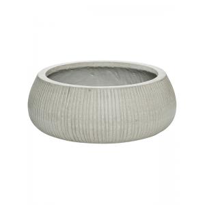 Bowl Ridged Vertical Eileen XL Cement 36x14 cm lage ronde bloempot