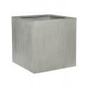 Cube Ridged Vertical Block M Cement 50x50x50 cm vierkante bloempot