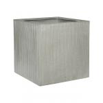 Cube Ridged Vertical Block M Cement 50x50x50 cm vierkante bloempot