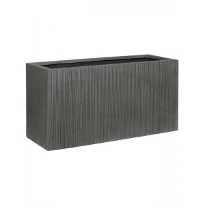 Cuboid Ridged Vertical Jort S Dark grey 80x30x40 cm rechthoekige bloempot