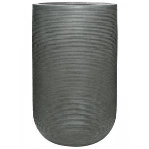 Hoge pot Ridged Horizontal Cody High L Dark grey 42x70 cm hoge ronde bloempot