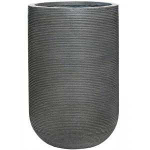 Hoge pot Ridged Horizontal Cody High M Dark grey 35x55 cm hoge ronde bloempot