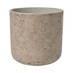 Pot Rough Charlie L Grey Washed Fiberclay 24x24 cm grijze ronde bloempot