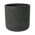 Pot Rough Charlie M Black Washed Fiberclay 18x18 cm zwarte ronde bloempot