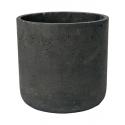 Pot Rough Charlie S Black Washed Fiberclay 15x15 cm zwarte ronde bloempot