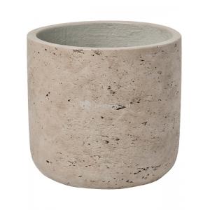 Pot Rough Charlie S Grey Washed Fiberclay 15x15 cm grijze ronde bloempot