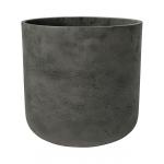 Pot Rough Charlie XL Black Washed Fiberclay 32x31 cm zwarte ronde bloempot