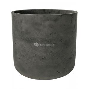 Pot Rough Charlie XS Black Washed Fiberclay 12x12 cm zwarte ronde bloempot