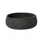 Bowl Rough Eileen S Black Washed Fiberclay 24x9 cm zwarte ronde lage bloempot