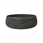 Bowl Rough Eileen XL Black Washed Fiberclay 39x15 cm zwarte ronde lage bloempot