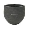 Pot Rough Orb L Black Washed Fiberclay 32x28 cm zwarte ronde bloempot