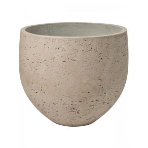 Pot Rough Orb L Grey Washed Fiberclay 32x28 cm grijze ronde bloempot