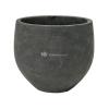 Pot Rough Orb M Black Washed Fiberclay 25x21 cm zwarte ronde bloempot