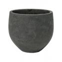 Pot Rough Orb S Black Washed Fiberclay 18x15 cm zwarte ronde bloempot