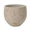 Pot Rough Orb S Grey Washed Fiberclay 18x15 cm grijze ronde bloempot
