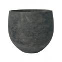 Pot Rough Orb XL Black Washed Fiberclay 39x35 cm zwarte ronde bloempot