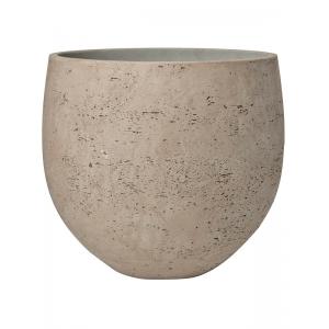 Pot Rough Orb XL Grey Washed Fiberclay 39x35 cm grijze ronde bloempot