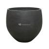 Pot Rough Orb XXL Black Washed Fiberclay 48x43 cm zwarte ronde  bloempot