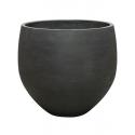 Pot Rough Orb XXL Black Washed Fiberclay 48x43 cm zwarte ronde  bloempot
