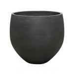 Pot Rough Orb XXL Black Washed Fiberclay 48x43 cm zwarte ronde  bloempot