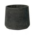 Pot Rough Patt M Black Washed Fiberclay 16x14 cm zwarte ronde bloempot
