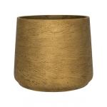 Pot Rough Patt M Metallic Gold Fiberclay 16x14 cm gouden ronde bloempot