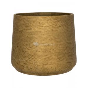 Pot Rough Patt M Metallic Gold Fiberclay 16x14 cm gouden ronde bloempot
