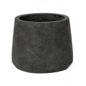 Pot Rough Patt S Black Washed Fiberclay 13x11 cm zwarte ronde bloempot