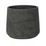 Pot Rough Patt XXXL Black Washed Fiberclay 45x38 cm zwarte ronde bloempot