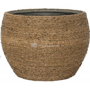 Bohemian Abby L Straw Grass ronde Rotan bloempot voor binnen 50x35 cm