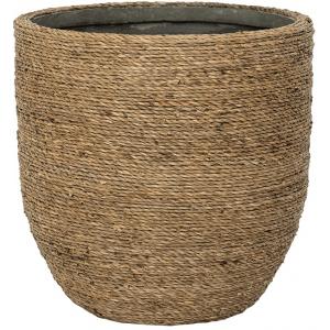 Bohemian Cody L Straw Grass ronde Rotan bloempot voor binnen 33x32 cm