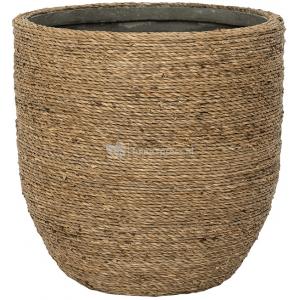 Bohemian Cody XS Straw Grass ronde Rotan bloempot voor binnen 17x15 cm