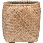 Bohemian Zayn M Bamboo ronde beige plantenbak 55x60cm voor binnen en buiten