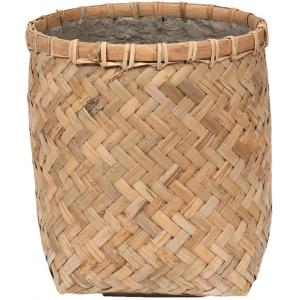 Bohemian Zayn XXXS Bamboo ronde beige bloempot 32x33cm binnen en buiten