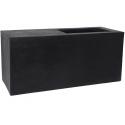 Tuinbank met bloembak betonlook zwart 100x40x45 cm