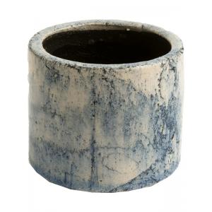 Fracture Blue blauwe 14 cm ronde bloempot voor binnen