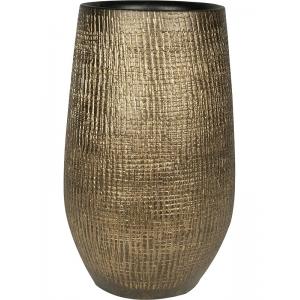 Hoge pot Ryan Shiny Gold 27x50 cm ronde gouden bloempot voor binnen