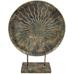 Luna metalen cirkel op voet brons 50x63 cm