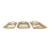 Arabic ijzer met glas dienbladset goud 52x35x8 cm- set van 3 stuks