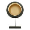 Windlicht Ei Rond zwart met goud op standaard L 40x13x59 cm