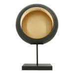 Windlicht Ei Rond zwart met goud op standaard L 40x13x59 cm