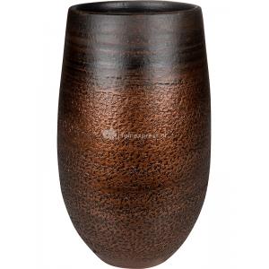 Hoge pot Mya Shiny Mocha 18x30 cm ronde bruine hoge bloempot voor binnen