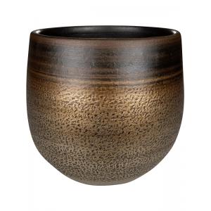 Pot Mya Deep Champagne 22x20 cm ronde bruine bloempot voor binnen