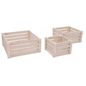 Essex Decoratie Kratten S3 40x18 cm vierkant 3-set kratten wit