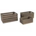 Essex Decoratie Kratten S3 48x33x23 cm rechthoekige 3-set kratten grijs