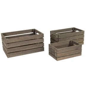 Essex Decoratie Kratten S3 48x33x23 cm rechthoekige 3-set kratten grijs