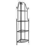 Iron Plantenetagere met hoek zwart 43x30x150 cm 4 laags plantentrap