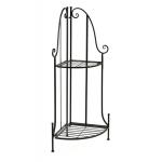 Iron Plantenetagere met hoek zwart 43x30x97 cm 2 laags plantentrap
