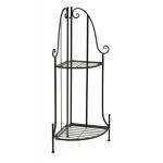 Iron Plantenetagere met hoek zwart 43x30x97 cm 2 laags plantentrap